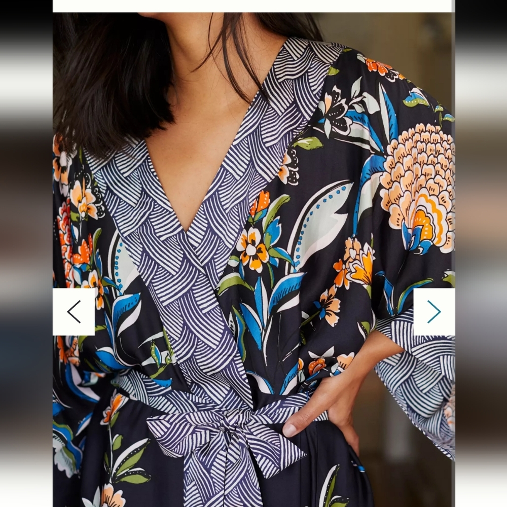 Anthropologie Navy Kimono Robe - Picture 5 of 10